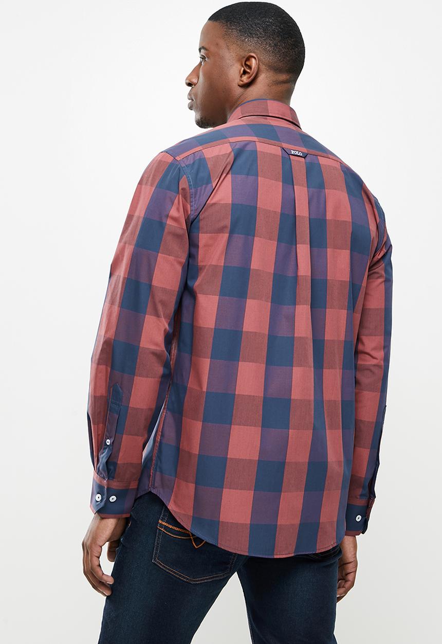 POLO - Clint check  weekender shirt - navy & rust