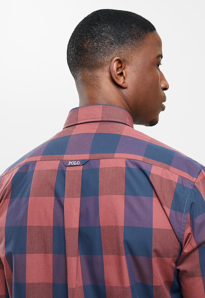 POLO - Clint check  weekender shirt - navy & rust