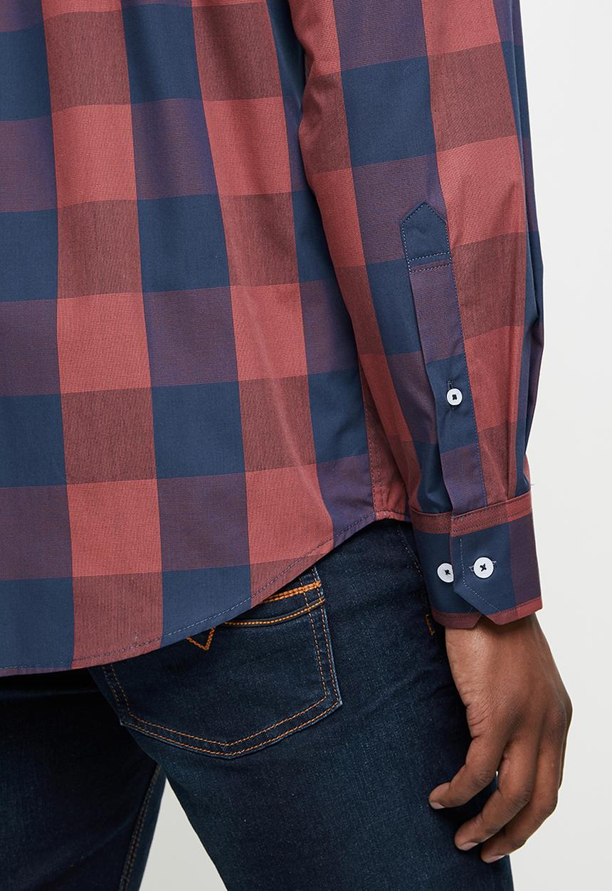 POLO - Clint check  weekender shirt - navy & rust