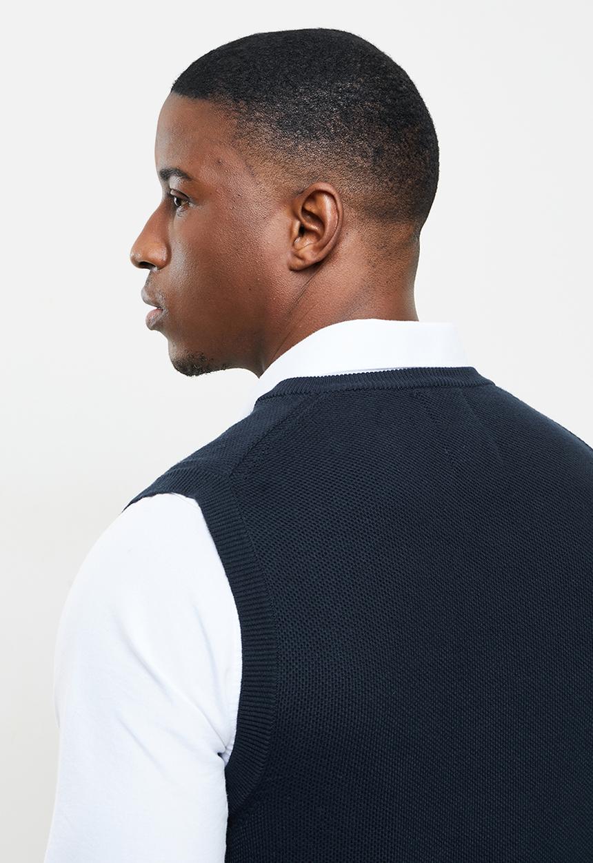 POLO - Levi sleeveless v-neck knit - navy