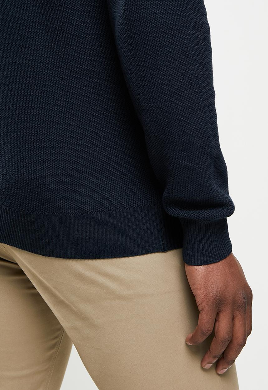 POLO - Roland stripe pique  knit - navy