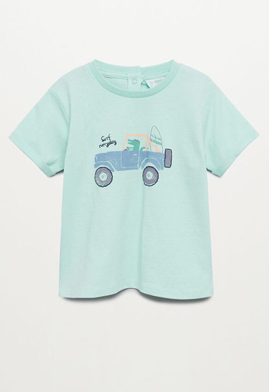 MANGO - T-shirt beach - green