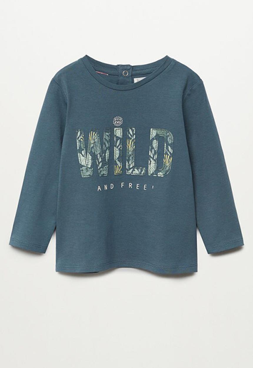 MANGO - T-shirt free - blue