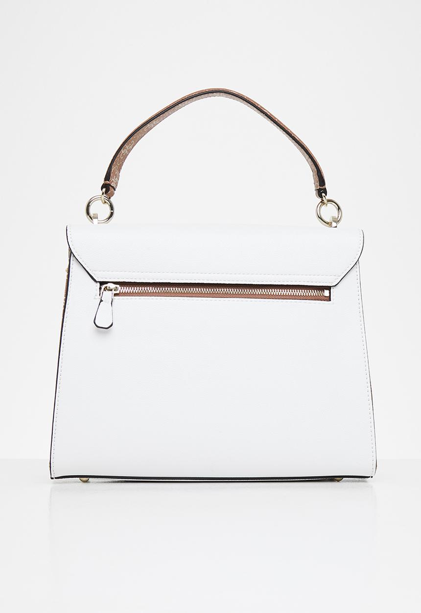 GUESS - Enrica top handle flap - cinnamon & white 