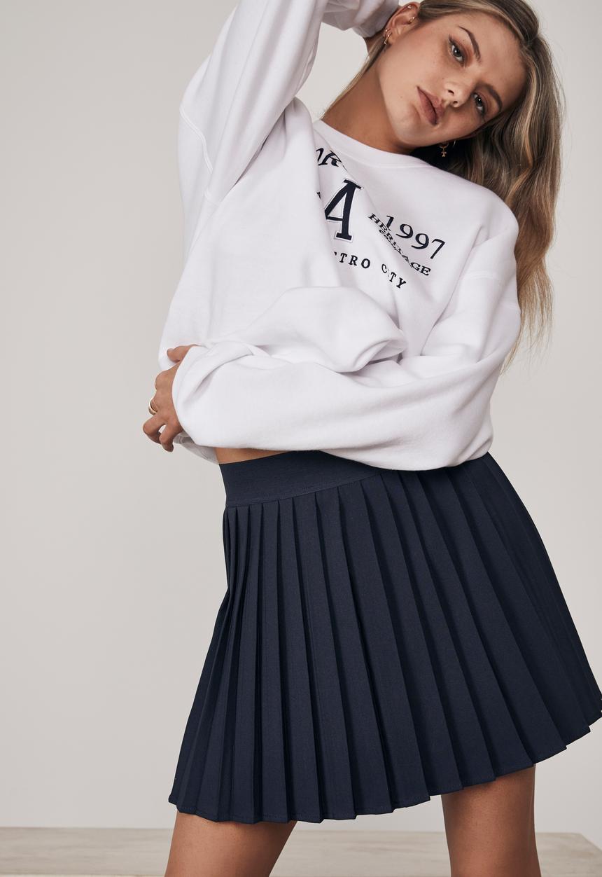 Factorie - Mini pleat skirt - navy blazer