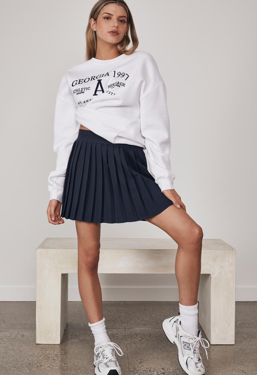 Factorie - Mini pleat skirt - navy blazer