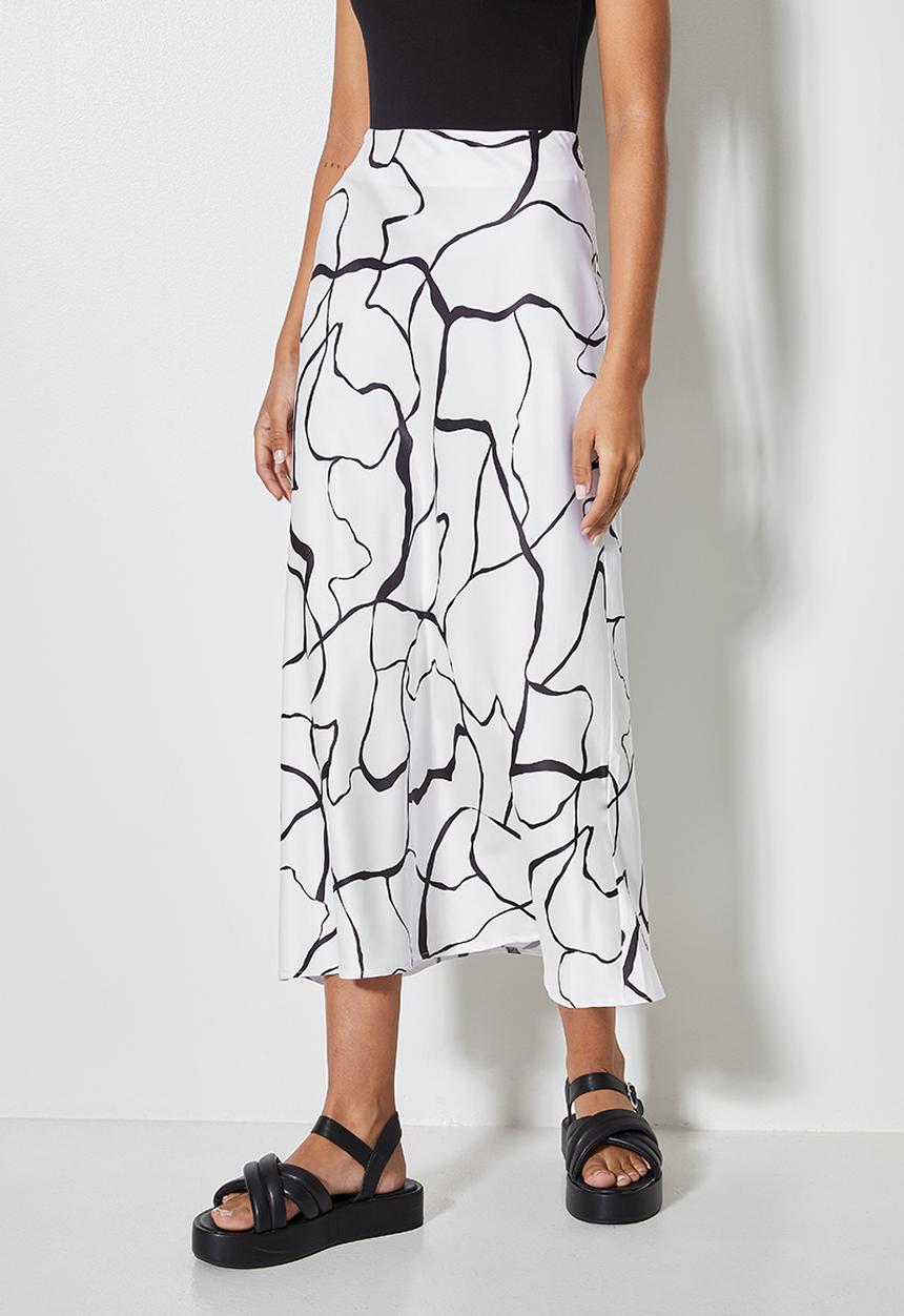 Superbalist - Long midi slip skirt - squiggle print