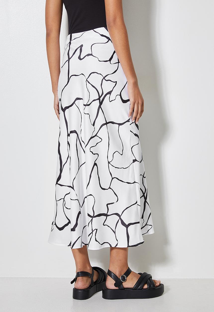 Superbalist - Long midi slip skirt - squiggle print