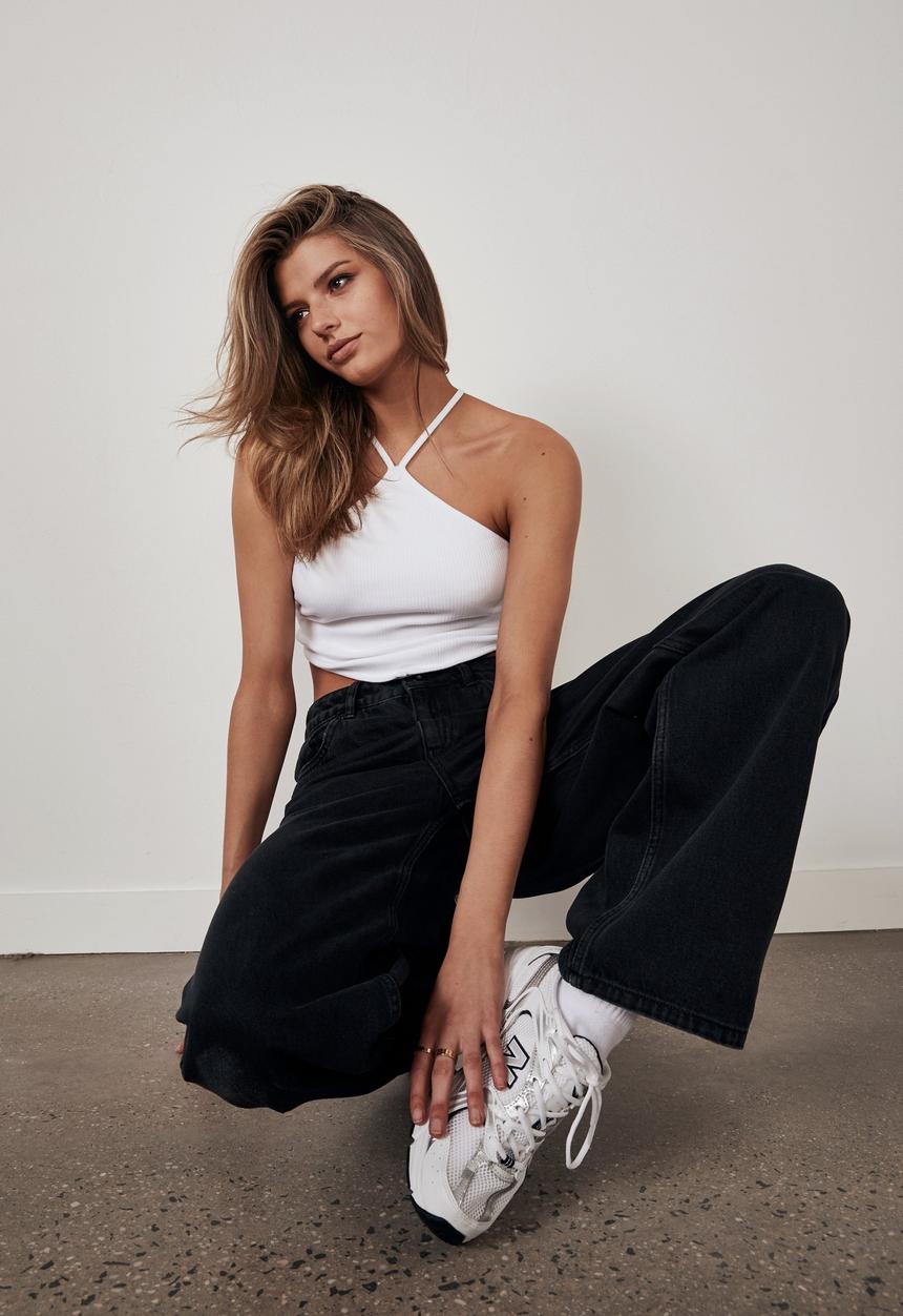 Factorie - Rib bandana top - white