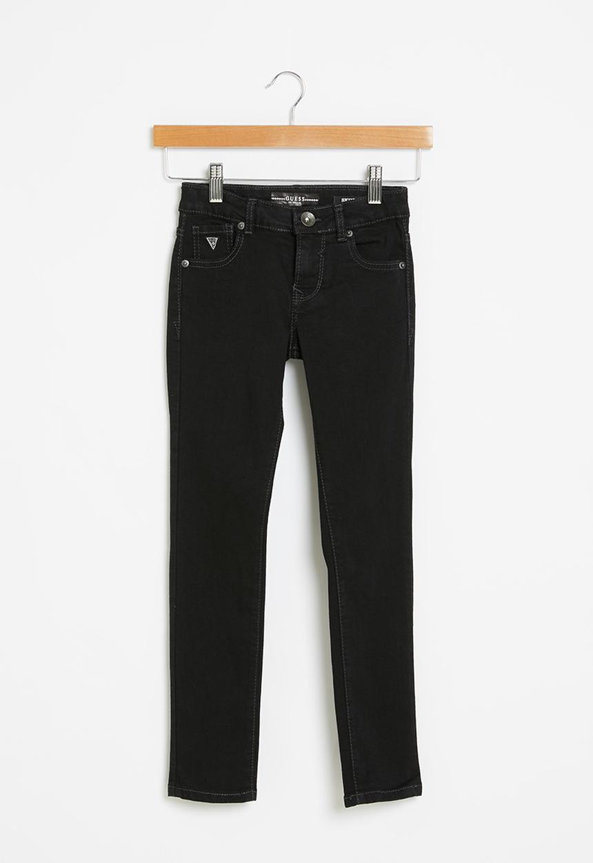 GUESS - Teens black wash skinny jean - black 