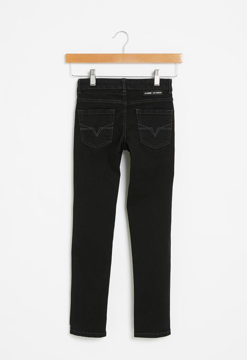 GUESS - Teens black wash skinny jean - black 
