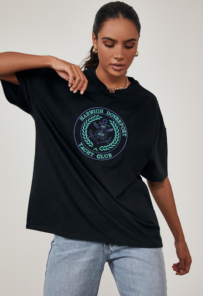 Factorie - Super relaxed graphic tee - black
