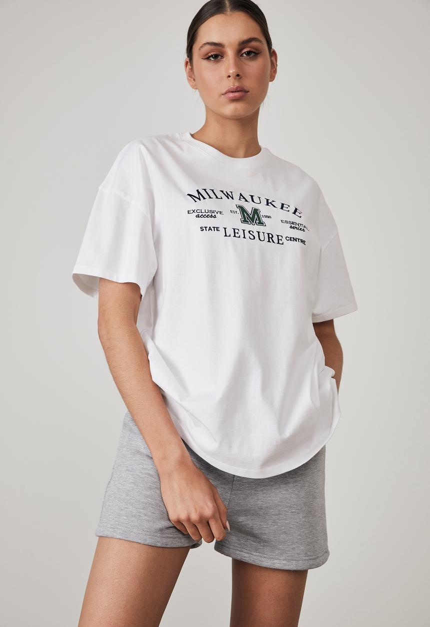 Factorie - Super relaxed graphic tee - white