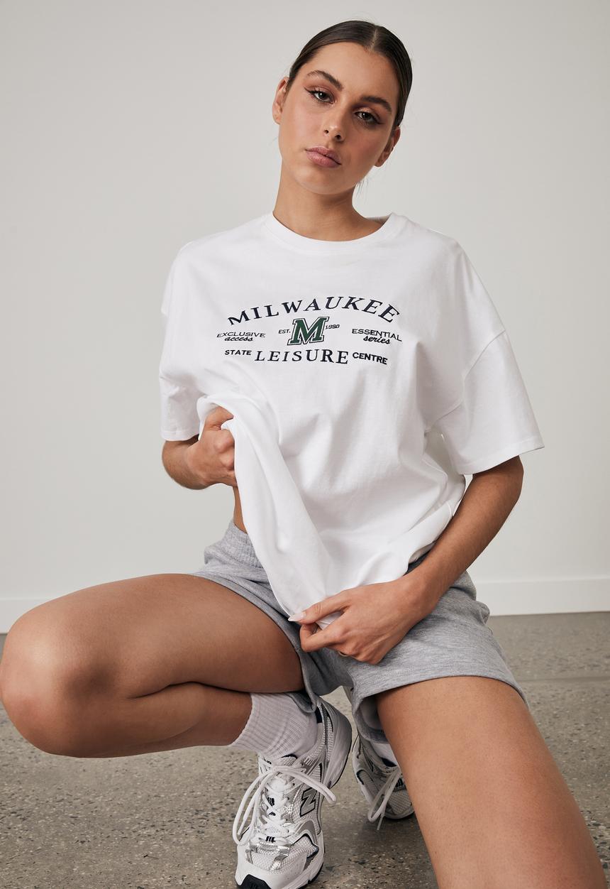 Factorie - Super relaxed graphic tee - white