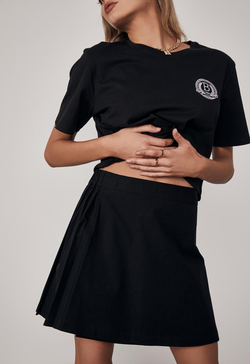 Factorie - Wrap pleated skirt - black