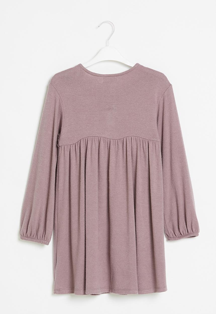 Superbalist Kids - Knitted dress with button detail - mauve