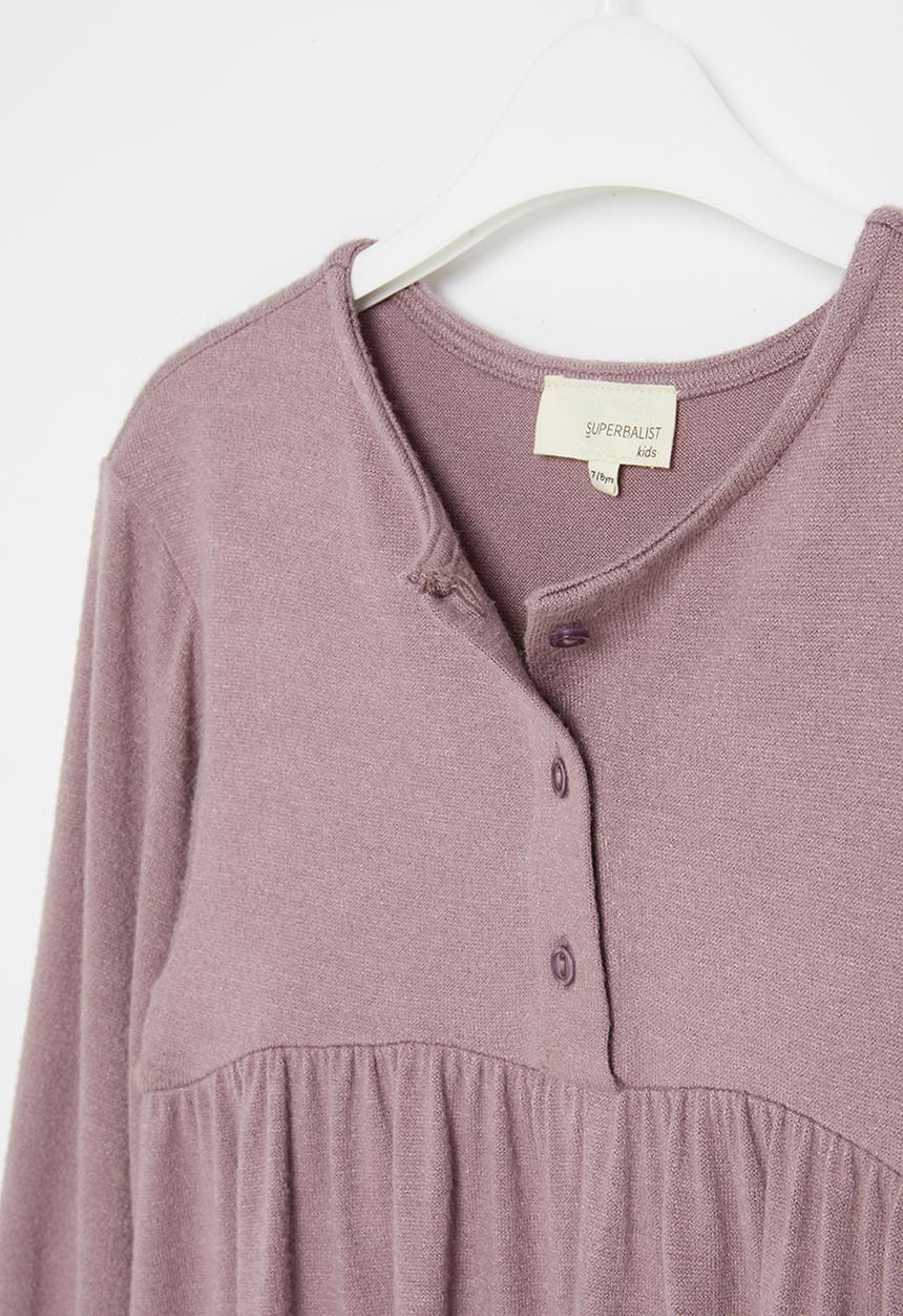 Superbalist Kids - Knitted dress with button detail - mauve