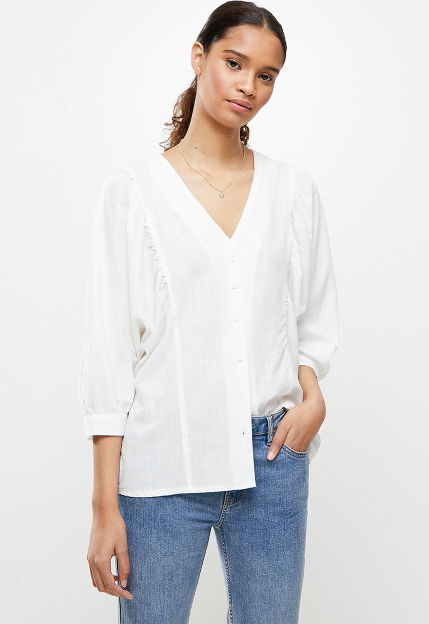 Trendyol - Balloon sleeves shirt - white