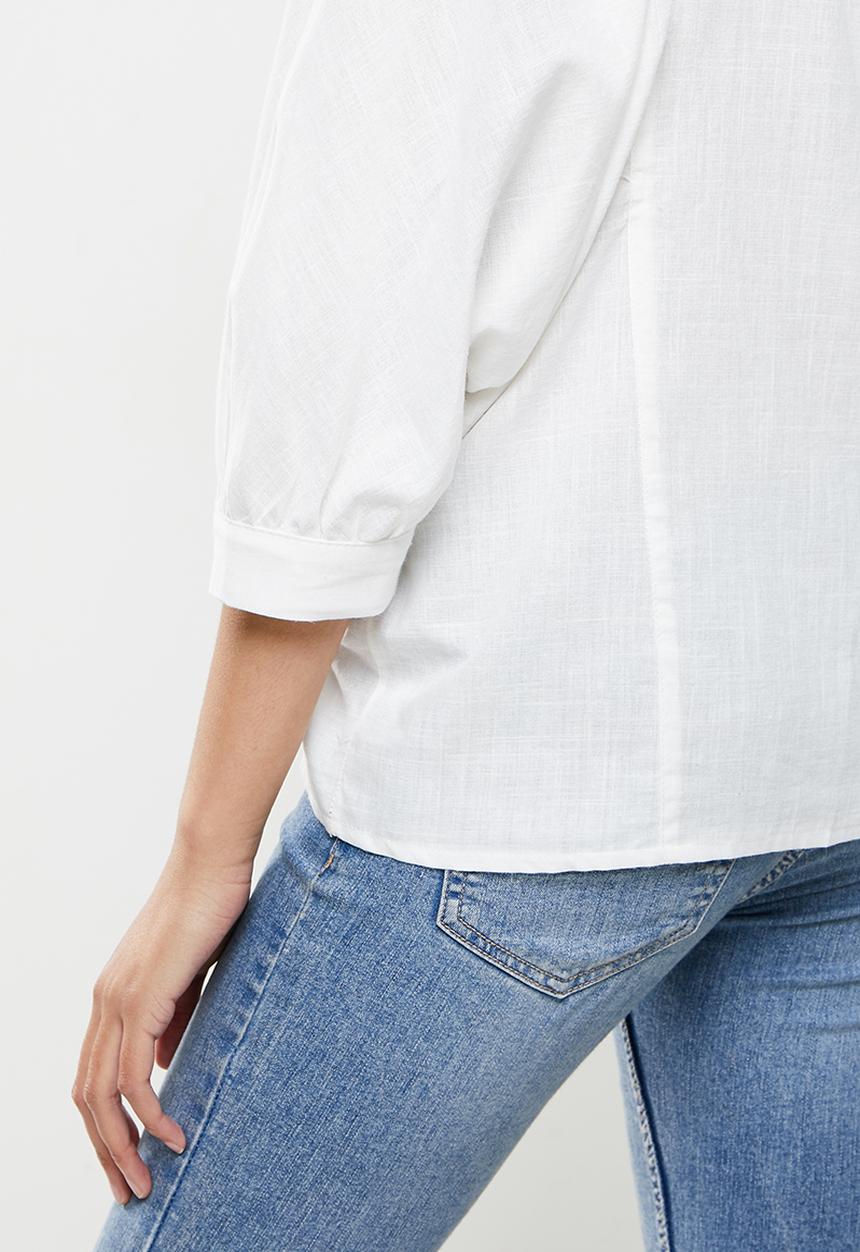 Trendyol - Balloon sleeves shirt - white