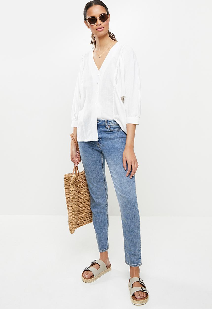Trendyol - Balloon sleeves shirt - white