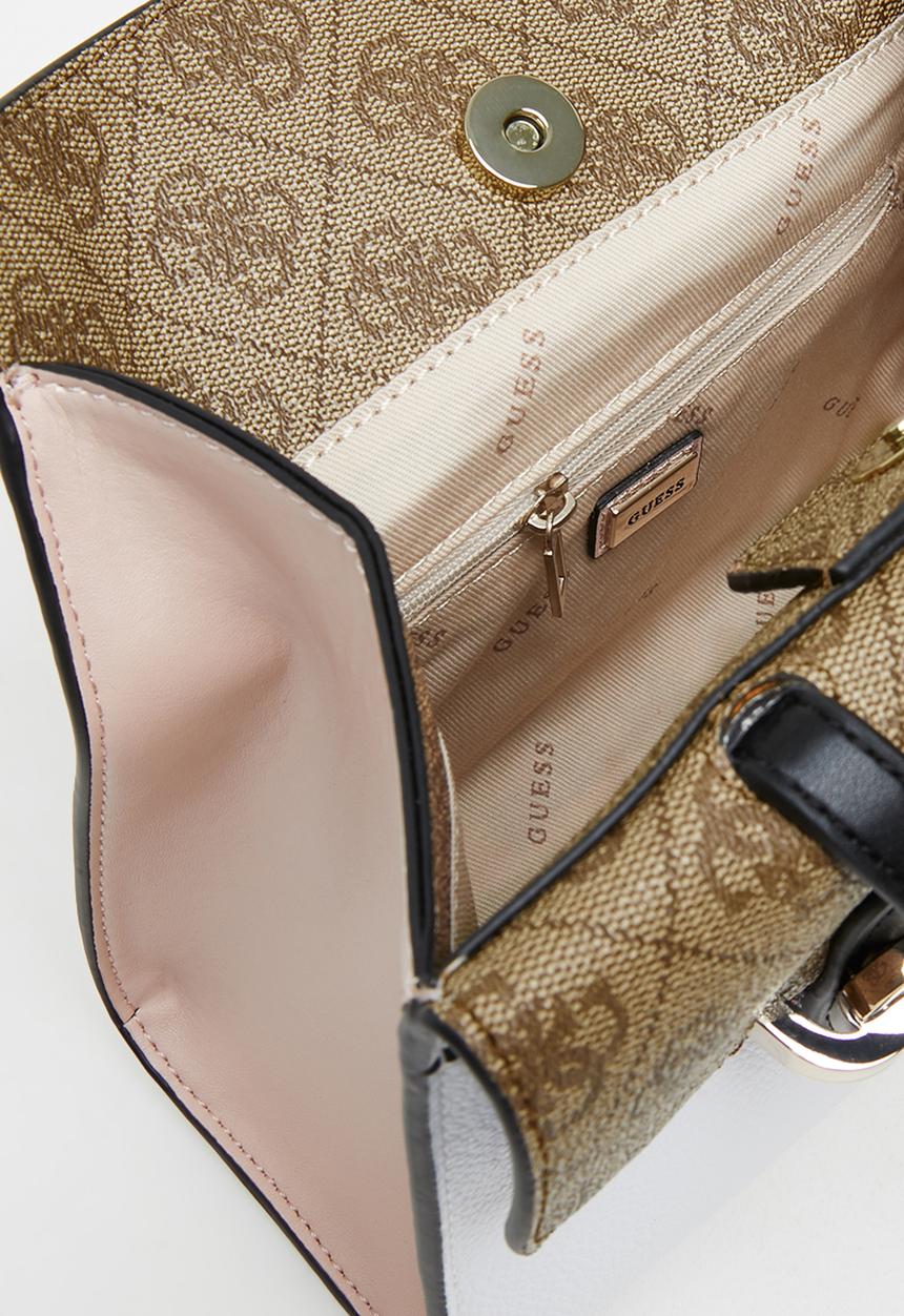 GUESS - Hensely mini satchel - latte multi