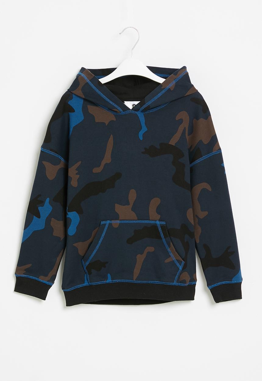 Rebel Republic - Boys camo hoodie - navy