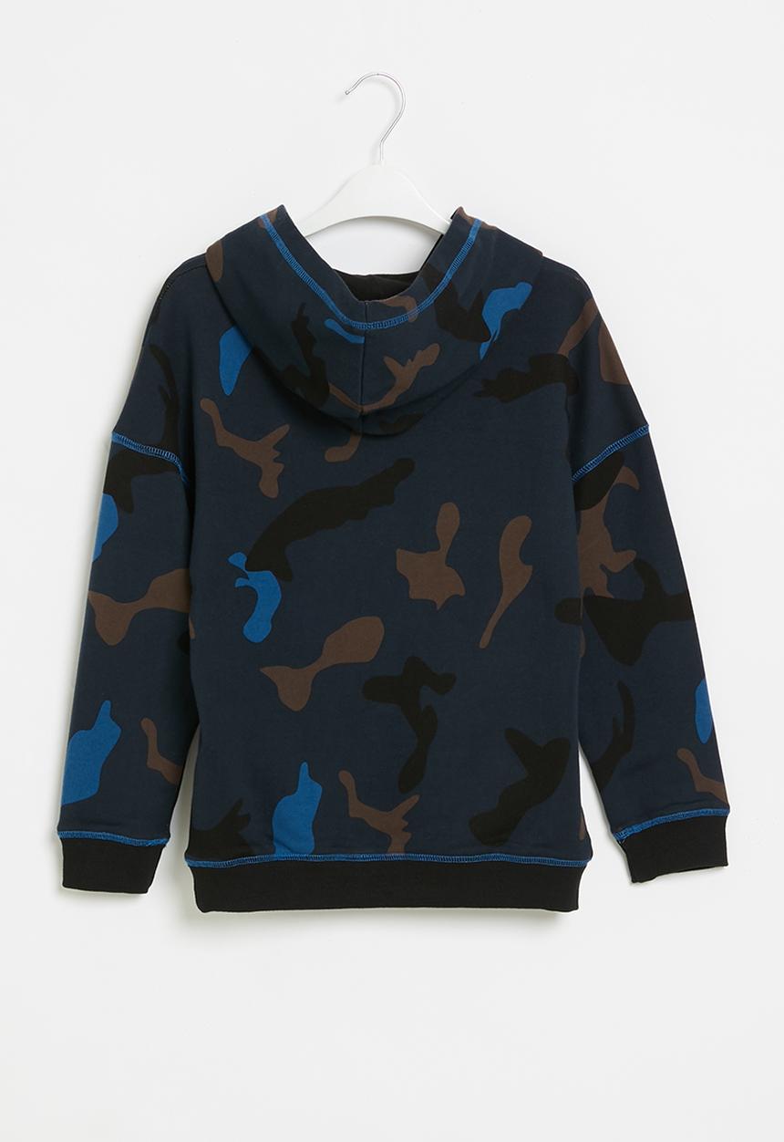 Rebel Republic - Boys camo hoodie - navy