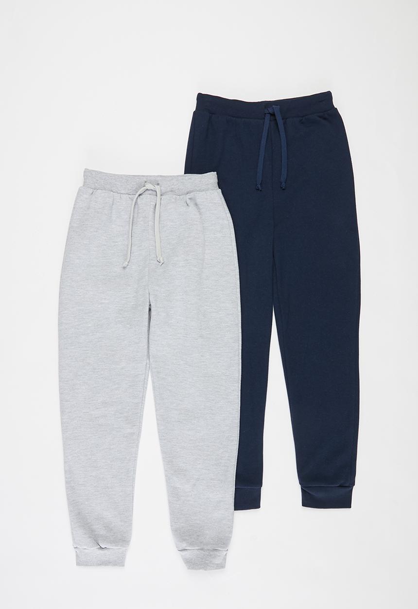 Pop Candy - Boys 2 pack joggers - navy & grey