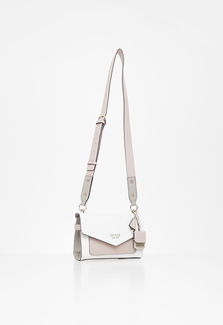 GUESS - Georgiana crossbody flap - stone & white 