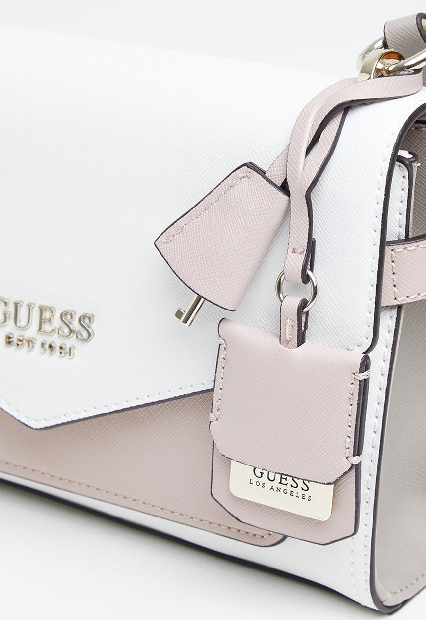 GUESS - Georgiana crossbody flap - stone & white 