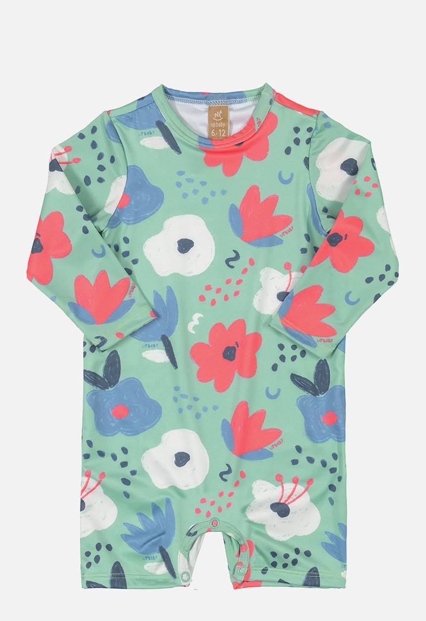 UP Baby - Uv protection romper - green