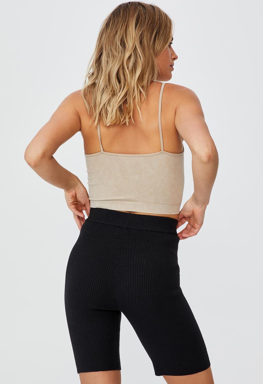 Cotton On - Ultimate ribbed bike short - black