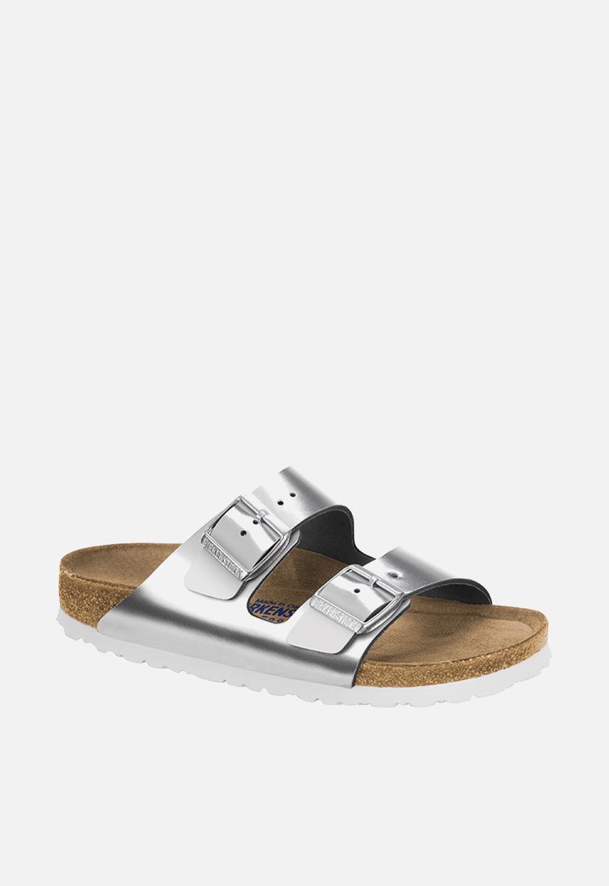 Birkenstock - Arizona sfb leather narrow - metallic silver