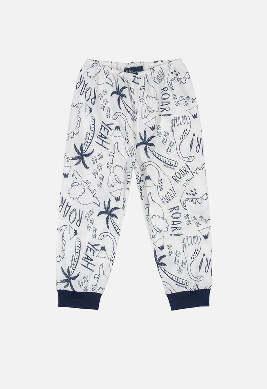 Quimby - Baby boys animal pants - white & navy