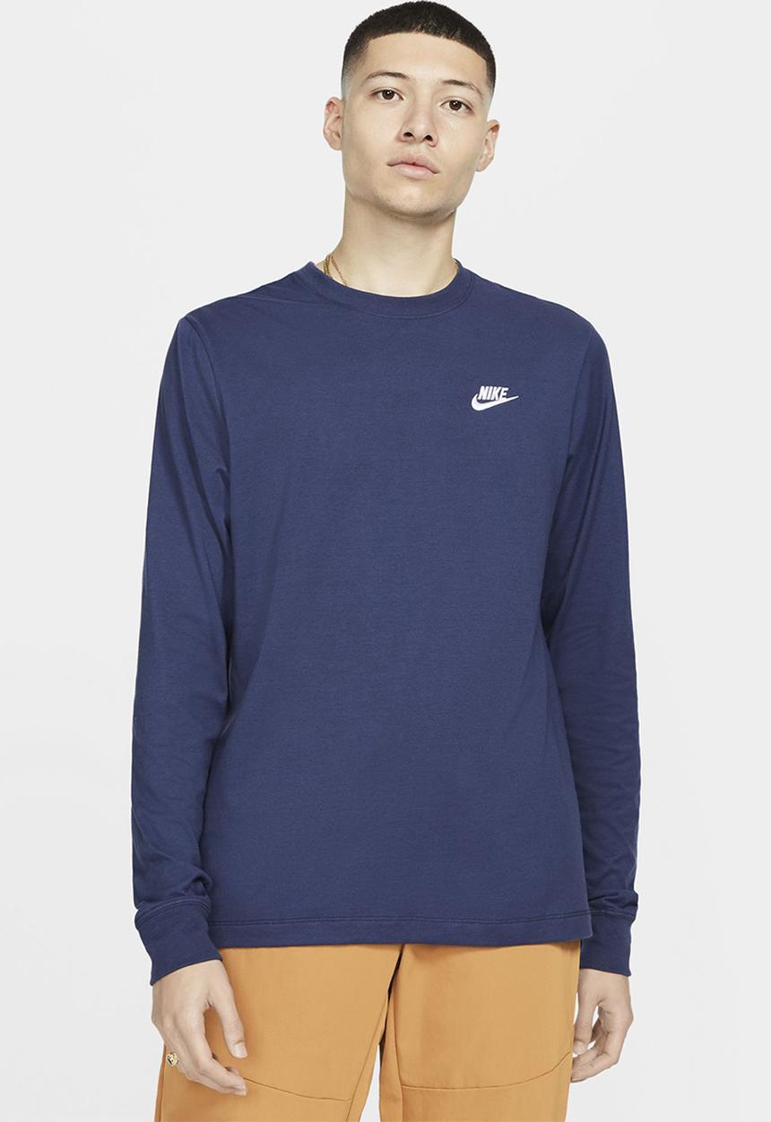 Nike - Nike nsw club tee long sleeve - midnight navy & white