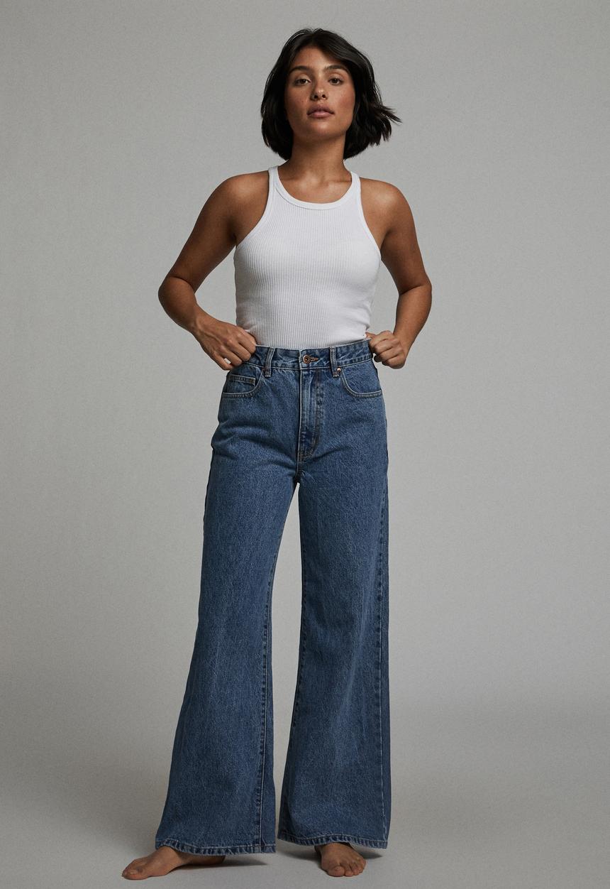 Cotton On - Petite wide leg jean - lucky blue