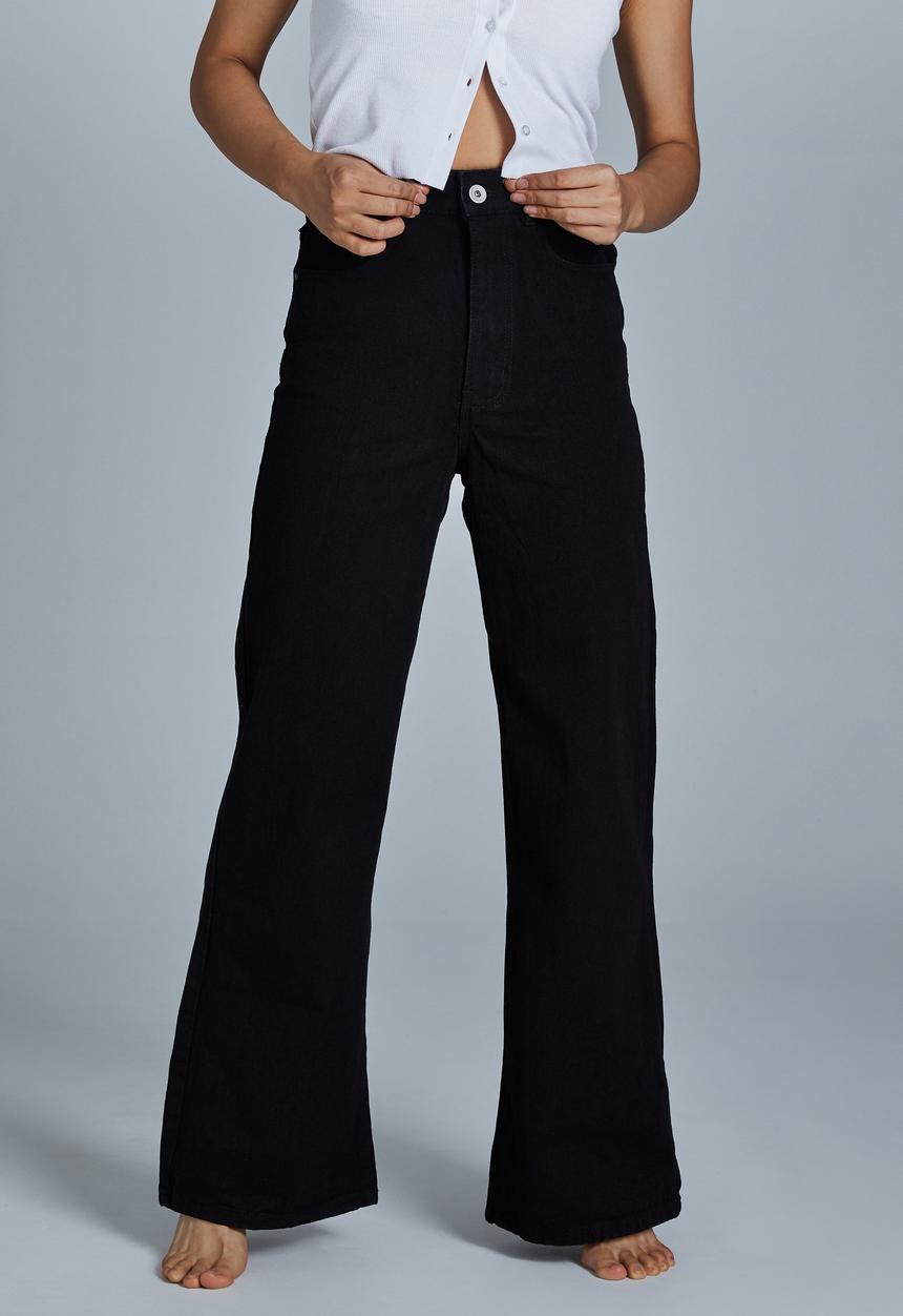 Cotton On - Petite wide leg jean - black
