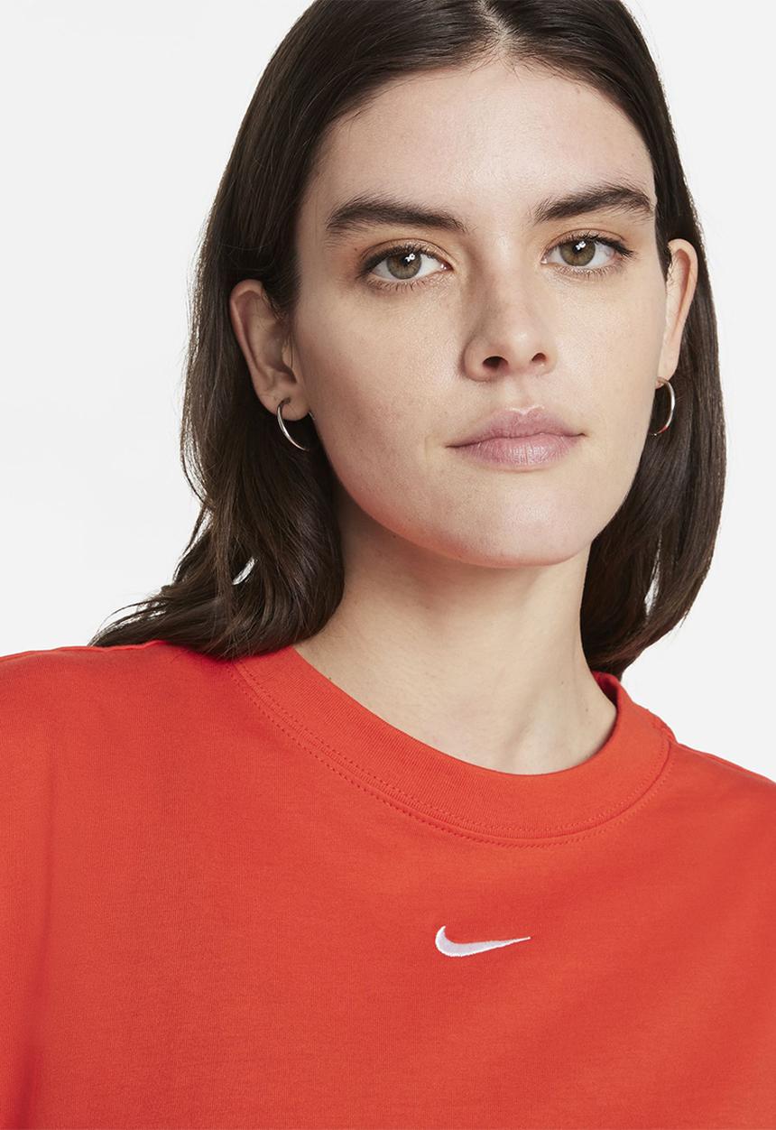 Nike - Nsw essntl short sleeve dress - chile red/white
