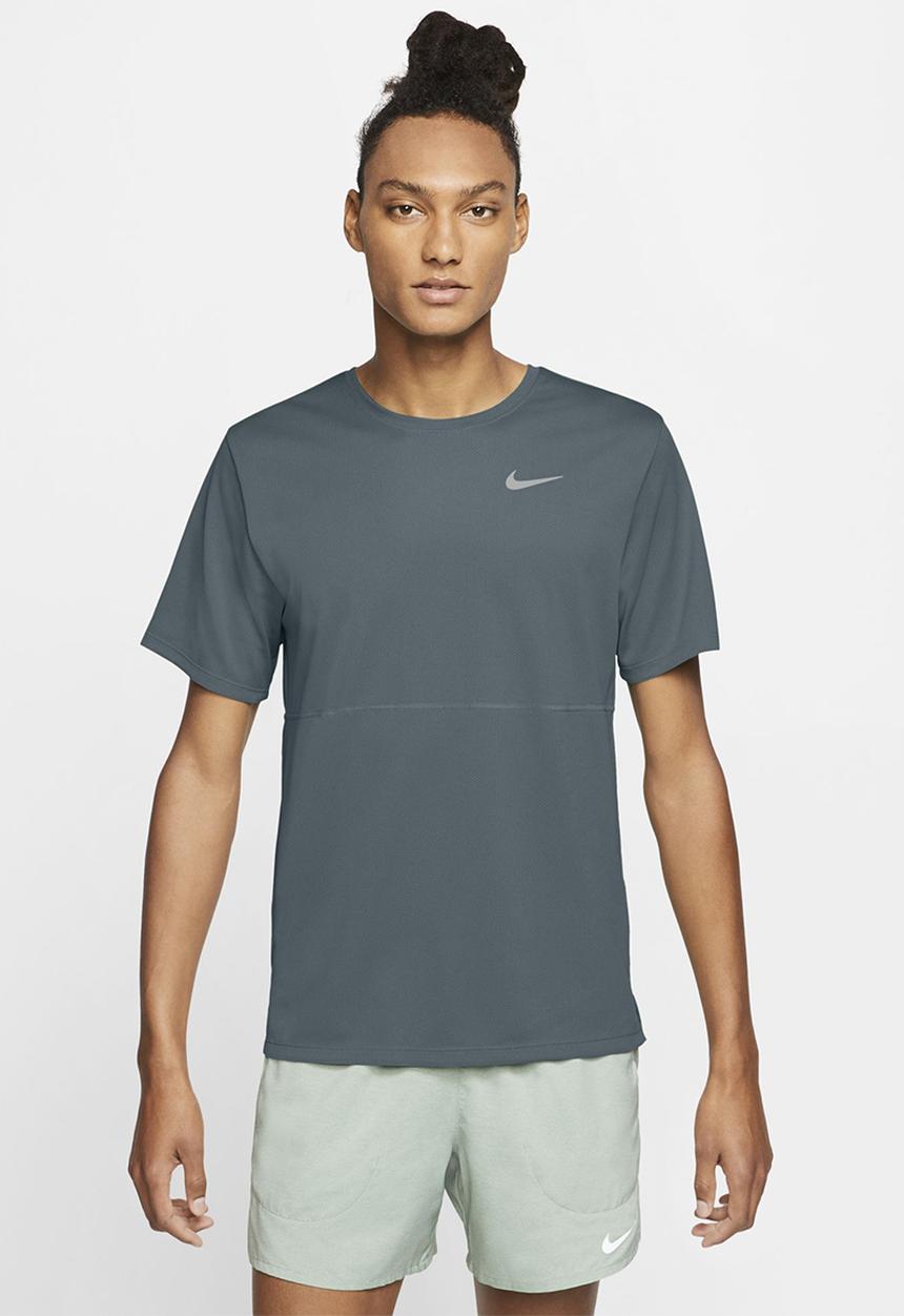 Nike - M nk df run top short sleeve - hasta/reflective silv