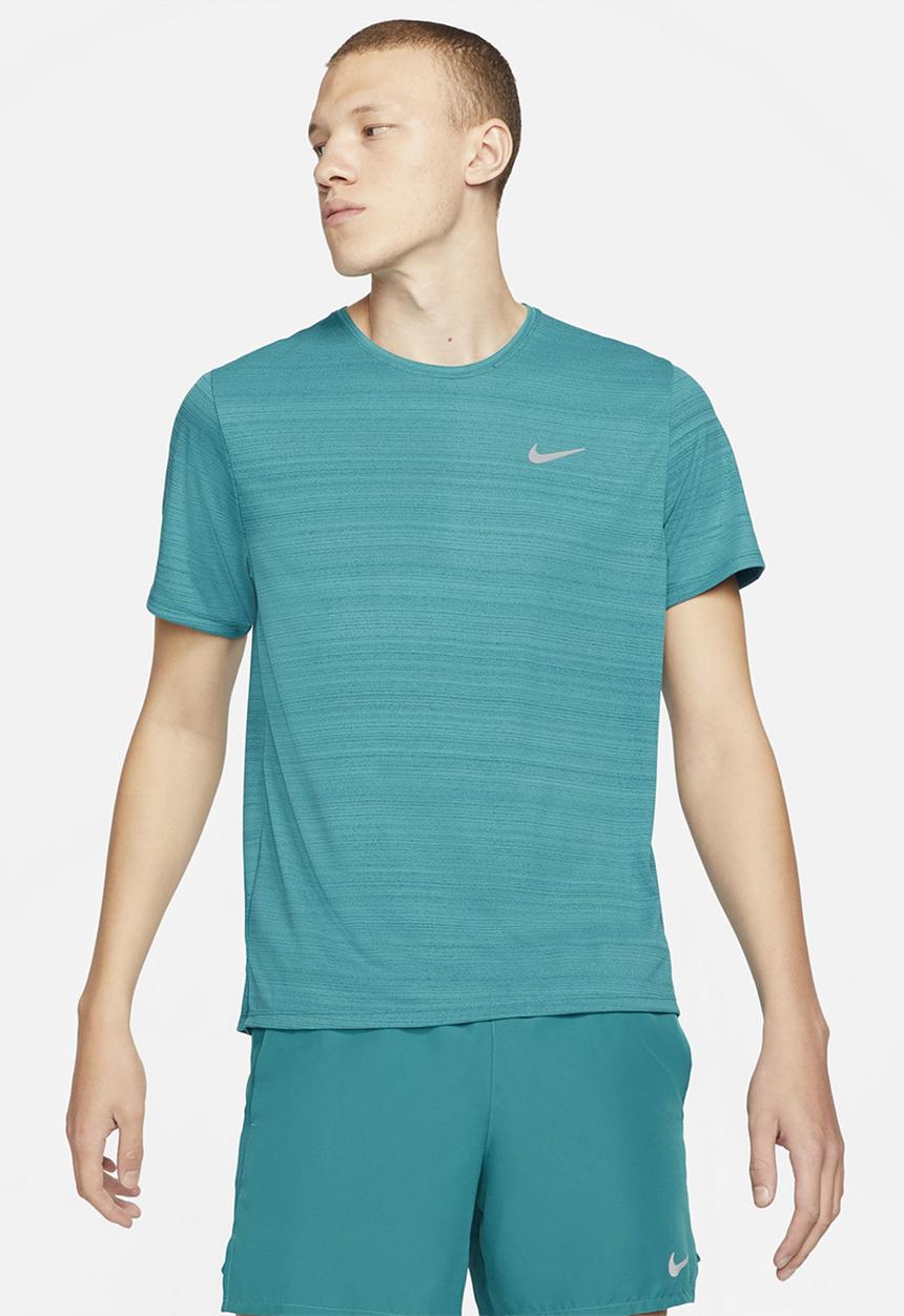 Nike - M nk df miler top short sleeve - blue 