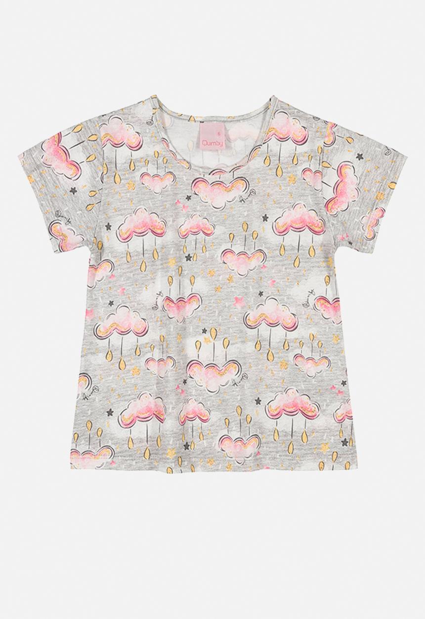 Quimby - Girls clouds pj set - grey