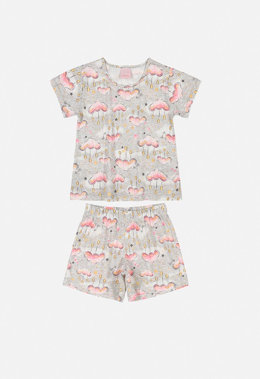 Quimby - Girls clouds pj set - grey