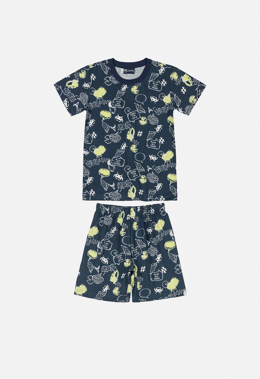 Quimby - Boys multi print pj set - navy