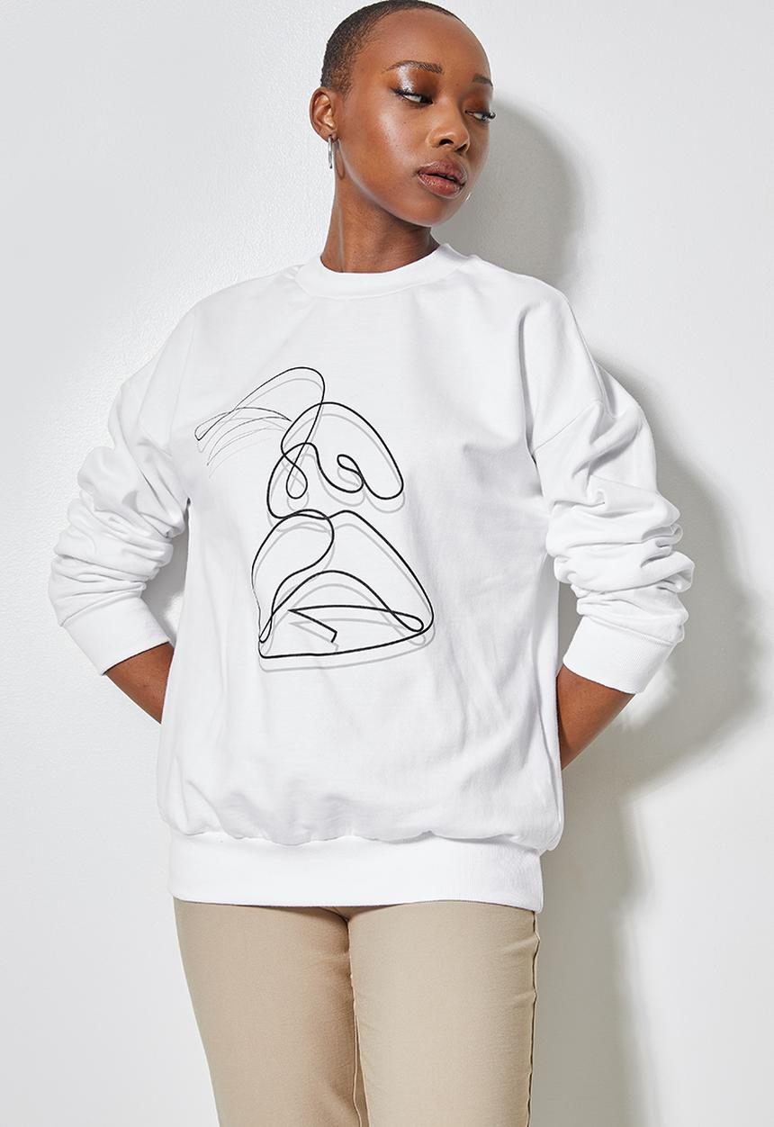 Superbalist - Graphic crew sweat - white