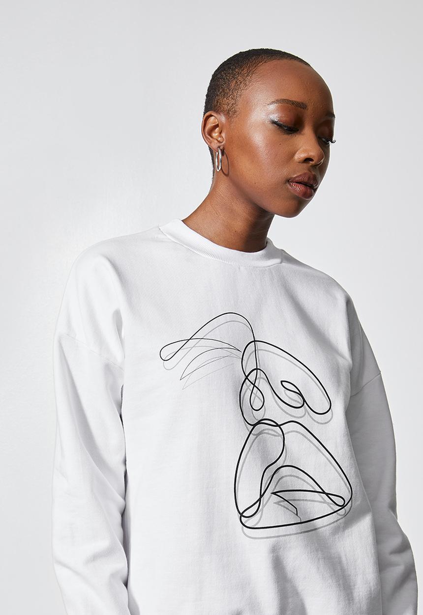 Superbalist - Graphic crew sweat - white
