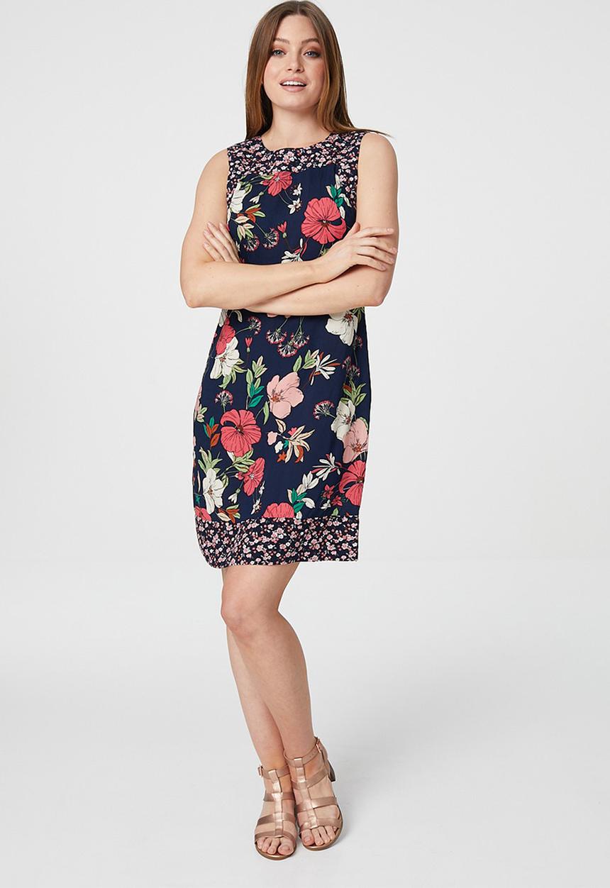 Stella Morgan - Floral sleeveless shift dress - navy