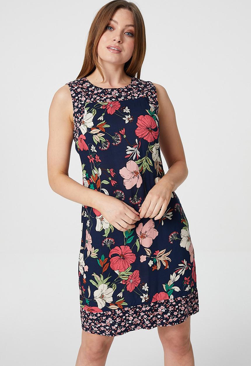 Stella Morgan - Floral sleeveless shift dress - navy