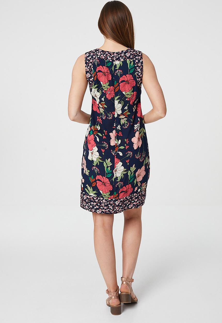 Stella Morgan - Floral sleeveless shift dress - navy