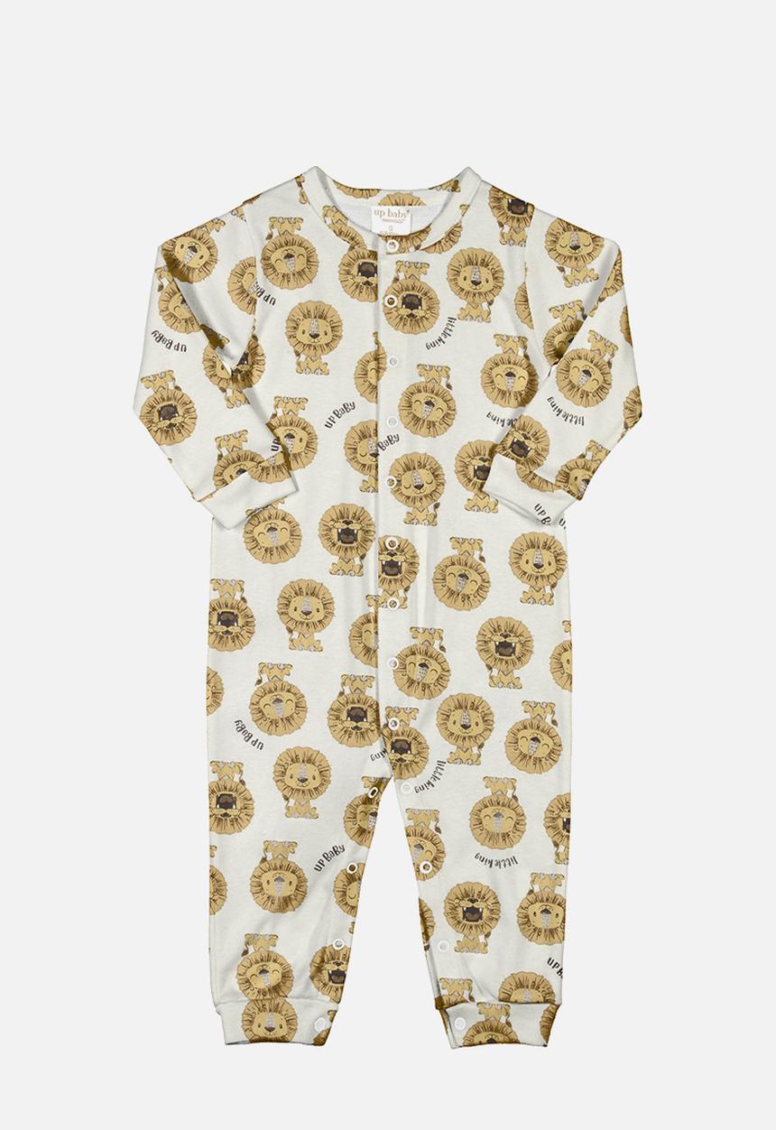 UP Baby - Printed babygrow - light yellow