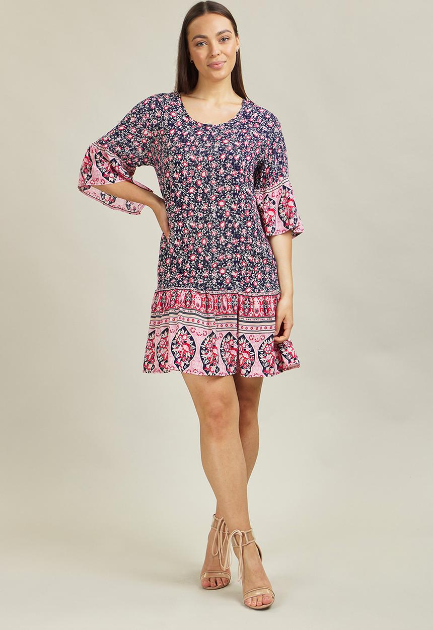 Stella Morgan - Floral print swing dress - multi navy